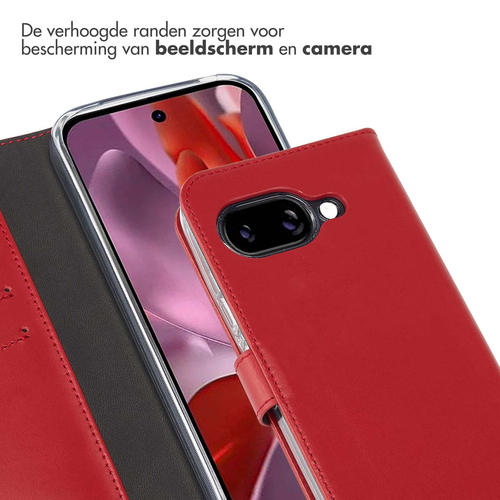 Selencia Echt Lederen Bookcase Google Pixel 9A - Rood, afbeelding 4