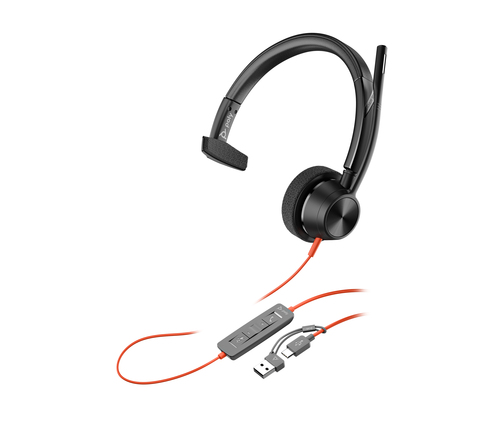 HP Poly Blackwire 3310 Microsoft Teams Certified Headset +USB-C/A Adapter TAA – image 7