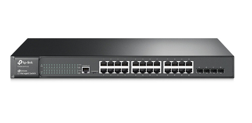 TP-Link T2600G-28TS-DC network switch Managed L2 Gigabit Ethernet (10/100/1000) Black