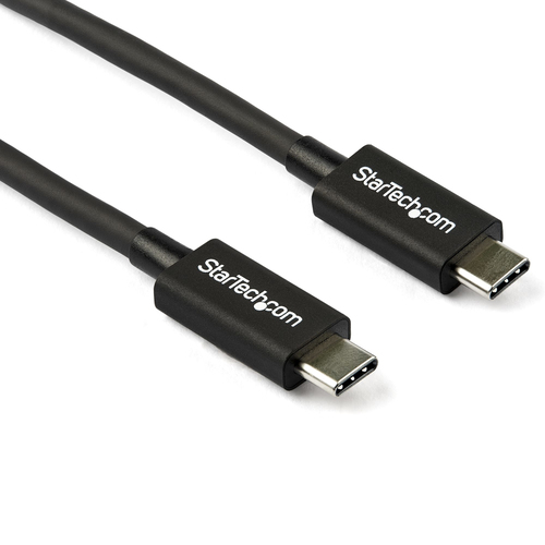 StarTech.com 2.6ft (80cm) Thunderbolt 3 Cable, 40Gbps, 100W PD, 4K/5K Video, Thunderbolt-Certified, Compatible w/ TB4/USB 3.2/DisplayPort Thunderbolt kabel 80cm Sort