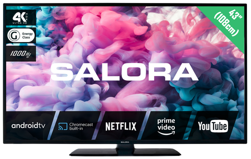 Salora 330 series 43UA330 телевизор 109,2 cm (43") 4K Ultra HD Smart TV Wi-Fi Черный 250 cd/m²