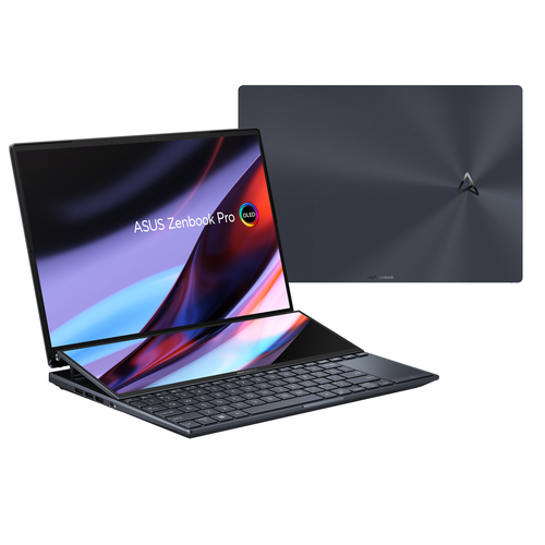 ASUS Zenbook Pro 14 Duo OLED UX8402VU-P1024W Intel® Core™ i9 i9-13900H Ноутбук 36,8 cm (14.5") Сенсорный экран 3K 32 GB LPDDR5-SDRAM 1 TB Твердотельный накопитель (SSD) NVIDIA GeForce RTX 4050 Wi-Fi 6E (802.11ax) Windows 11 Home Черный