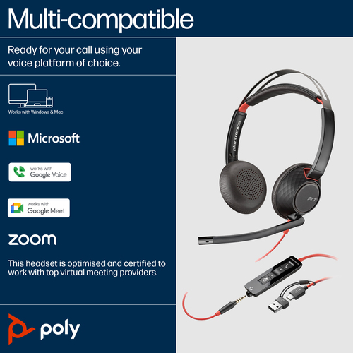 Poly Blackwire 5220 Stereo USB-A Headset 8X231A6 - image 4