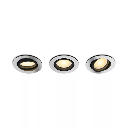 Philips Hue Milliskin inbouwspot White Ambiance - rond - Aluminium - 3-pack