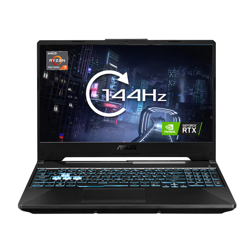 ASUS TUF Gaming A15 FA506NFR-HN003W AMD Ryzen™ 7 7435HS Ноутбук 39,6 cm (15.6") Full HD 16 GB DDR5-SDRAM 512 GB Твердотельный накопитель (SSD) NVIDIA GeForce RTX 2050 Wi-Fi 6 (802.11ax) Windows 11 Home Черный