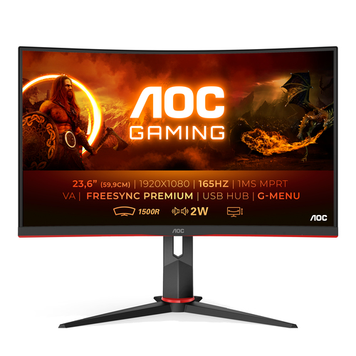 AOC G2 C24G2U/BK монитор для ПК 59,9 cm (23.6") 1920 x 1080 пикселей Full HD LED Черный, Красный