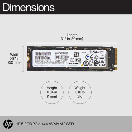 HP 512GB PCIe-4x4 NVMe M.2 SSD