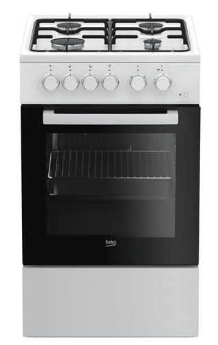 Beko FSE52010FW cooker Freestanding cooker Electric Gas Black, White