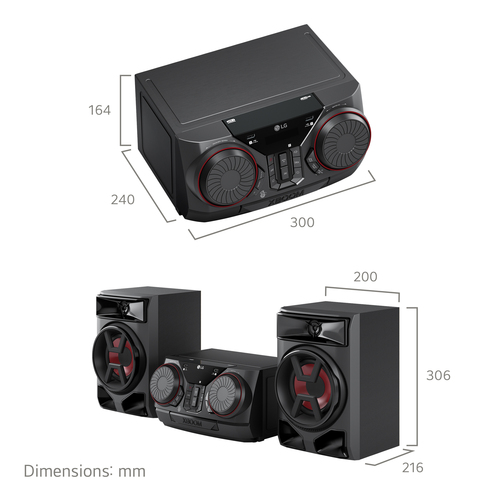 LG CK43N Mini Hi-Fi System 300 Watt in Black Black - image 2