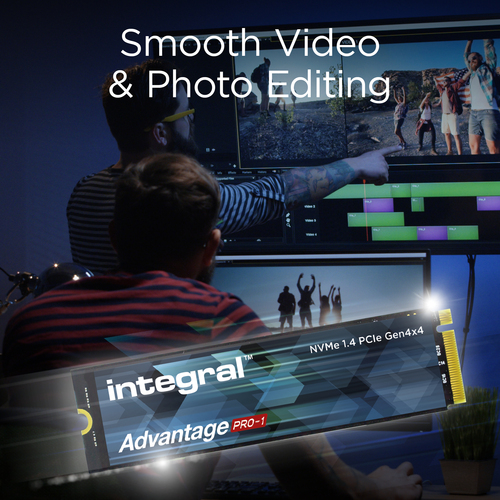 Integral 4TB - 4000GB SSD M.2 2280 NVME 1.4 PCIe Gen4 x4 R-7200MB/s W-6850MB/s IOPS R-940K W-1000K TLC TBW 2800 ADVANTAGE PRO-1 – image 4
