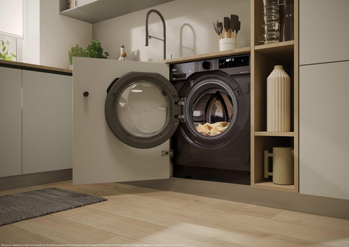 Hoover H-Wash 400 BH4S69M6DB9RJ-80 Integrated WiFi-enabled 9 kg 1600 Spin Washing Machine, Silver/Grey,Black - image 4