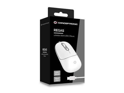 Conceptronic REGAS02W 4-Button Silent USB-C Mouse, Adjustable DPI, Ambidextrous – image 3