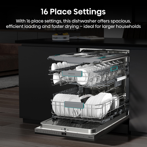 Hisense HV673A60UK Full-size Fully Integrated WiFi-enabled Dishwasher, Silver/Grey - image 5