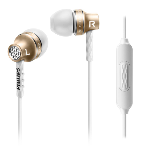 Philips SHE9105GD/27 headphones/headset Wired In-ear White, Gold