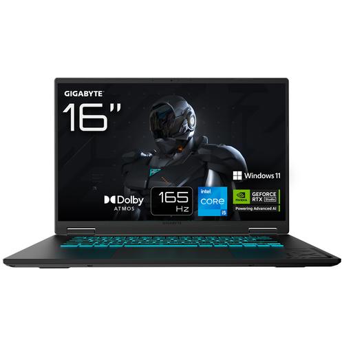 GIGABYTE Gaming A16 CWHI3US864SH Intel® Core™ i7 i7-13620H Ноутбук 40,6 cm (16") WUXGA 32 GB DDR5-SDRAM 1 TB Твердотельный накопитель (SSD) NVIDIA GeForce RTX 5070 Wi-Fi 6E (802.11ax) Windows 11 Home Черный