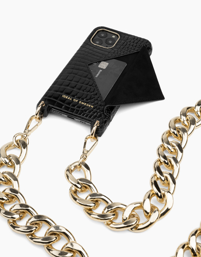 iDeal of Sweden Necklace Case iPhone 11P/XS/X Neo Noir Croco – image 1