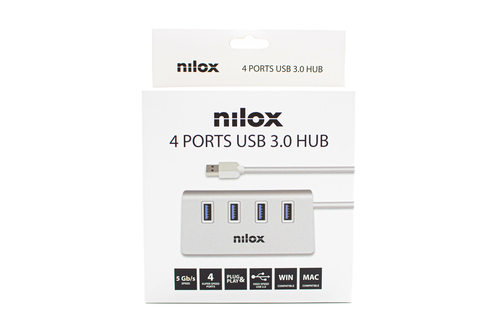 Nilox NX4HUB30 interface hub USB 3.2 Gen 1 (3.1 Gen 1) Type-A 5000 Mbit/s Grey – image 4