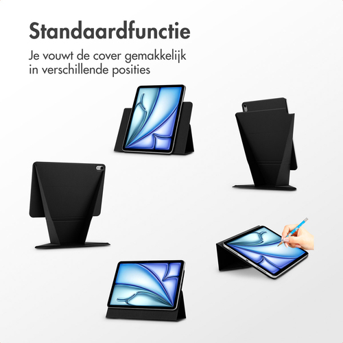 ACCEZZ – High Stand Tablet Case – Bookcase 11″ – Kunst‑leder – Magnetische bevestiging – Verstelbare kijkhoek – zwart, afbeelding 5