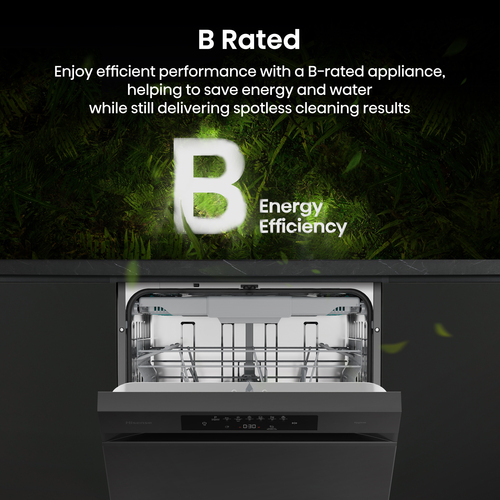 Hisense Hi4 HS643B90B Full Size Freestanding Dishwasher - Black Inox – image 4