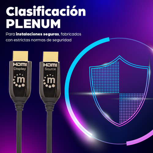 Cable HDMI &Oacute;ptico Clasificaci&oacute;n Pl&eacute;num MANHATTAN 355445