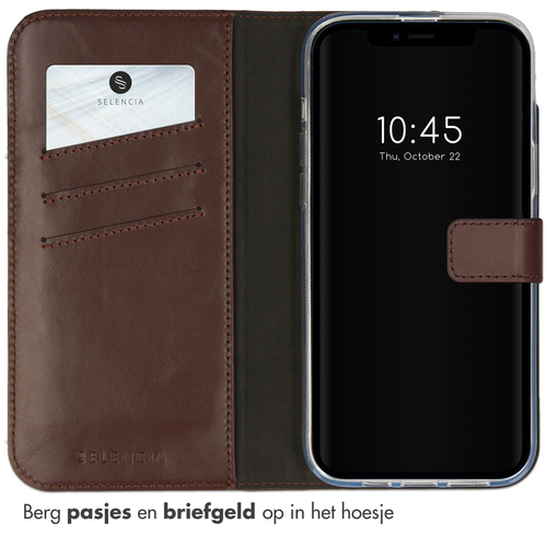 Selencia Echt Lederen Bookcase iPhone 14 Plus - Bruin, afbeelding 3