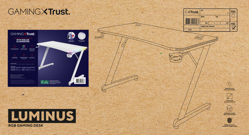Trust GXT709 Luminus RGB Gaming-Schreibtisch Weiß – Foto 10 von 10