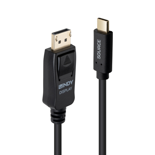 Lindy 43501 video kabel adapter 2 m USB Type-C DisplayPort Zwart