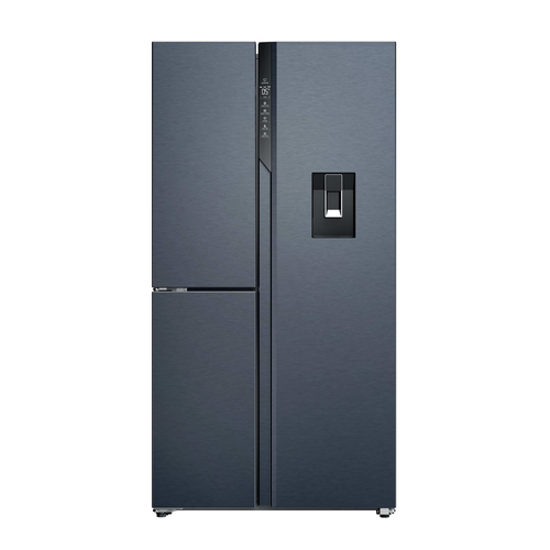 Haier Series 7 HSPR79F18EWMB American-Style Smart Fridge Freezer - Brushed Black, Black - image 1