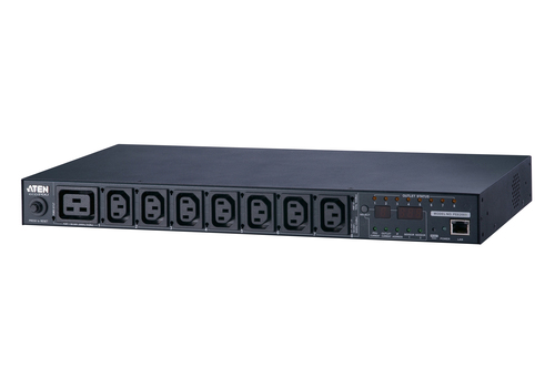 ATEN 20A/16A 8-Outlet 1U Outlet-Metered & Switched eco PDU – image 1