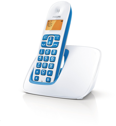 Philips BeNear CD1901WB/96 telephone DECT telephone Caller ID Blue, White