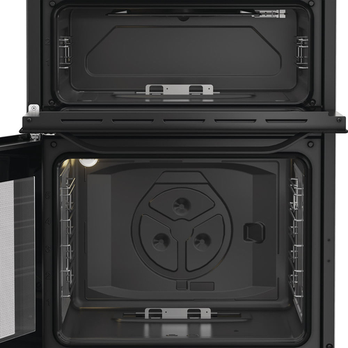 Hotpoint HTG6GDCB 60cm Twin Cavity Gas Cooker with Glass Lid in Black - image 2