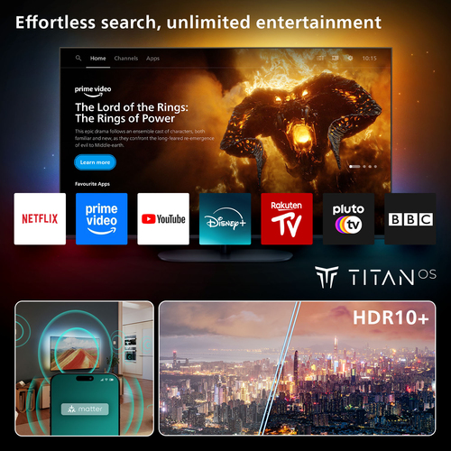 65" Philips Ambilight 65PUS8500/12 Smart 4K Ultra HD Hdr Qled TV, Black - image 6