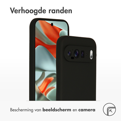 Accezz Liquid Silicone Backcover Google Pixel 9 Pro XL Telefoonhoesje Zwart, afbeelding 5