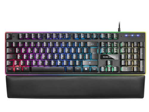 Mars Gaming MK320PT Gaming H-Mech Keyboard 13 RGB and Halo Modes Padded Wrist Rest Antighosting Portuguese Language