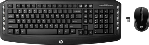 HP LV290AA keyboard Mouse included Universal RF Wireless + USB QWERTY US International Black – image 1