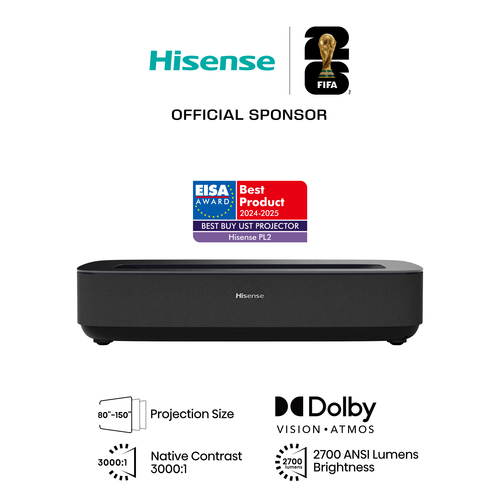 Hisense PL2TUK data projector Ultra short throw projector 2700 ANSI lumens DLP UHD 4K (3840x2160) 3D Black
