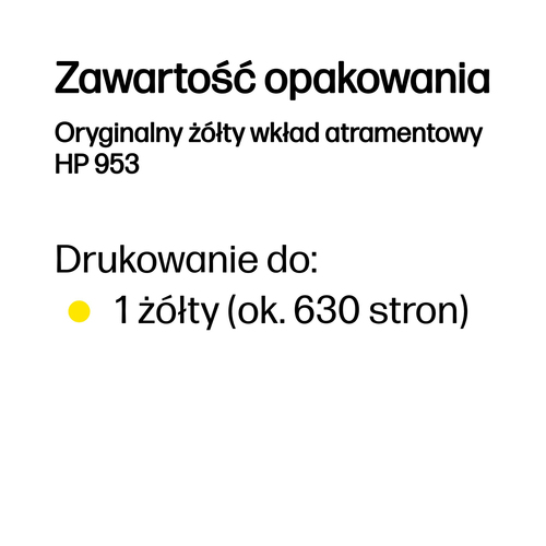 Oryginalny wkład tusz do drukarki HP 953 (F6U14AE) Żółty (Yellow)