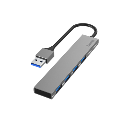 Hama 00200114 хаб-разветвитель USB 3.2 Gen 1 (3.1 Gen 1) Type-A 5000 Мбит/с Серый