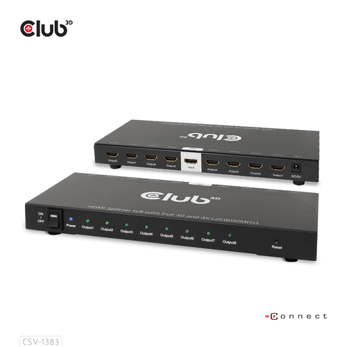 Club 3D 1 to 8 HDMI Splitter Full 3D and 4K60Hz (600MHz), afbeelding 7