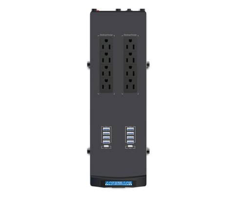 CDP GSMART1516B 1500VA/900W UPS Inteligente con Regulador de Voltaje, 16 salidas, 10 puertos USB, 210 julios, Luces RGB , LCD, 120 Vac imagen 5