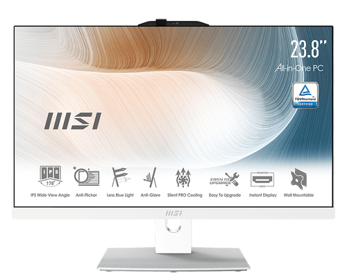 MSI Modern AM242P 11M-1457DE Intel® Core™ i3 i3-1115G4 60,5 cm (23.8") 1920 x 1080 пикселей ПК все в одном 8 GB DDR4-SDRAM 256 GB Твердотельный накопитель (SSD) Windows 11 Pro Wi-Fi 5 (802.11ac) Белый
