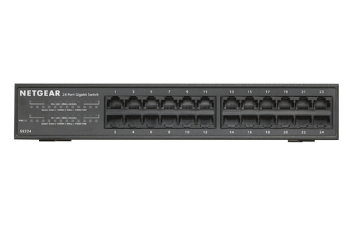 NETGEAR GS324 Unmanaged Gigabit Ethernet (10/100/1000) 1U Black