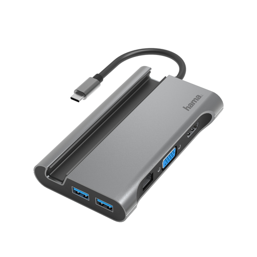 Hama 00200102 док-станция для ноутбука USB 3.2 Gen 1 (3.1 Gen 1) Type-C Антрацит, Серый