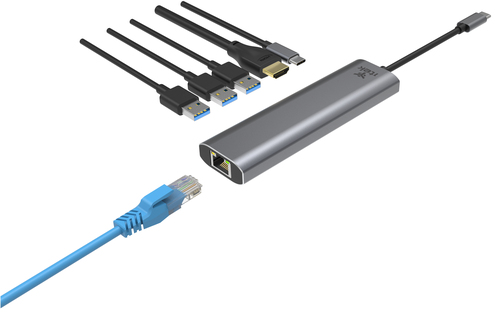 itek HUB 6-in-1, HDMI + RJ45 + 3USB3 + USB-C – image 4