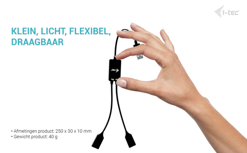 I-Tec USB-A Cable HUB 2 port 2x USB-A USB-Hubs - 2 - Schwarz – Foto 10 von 10