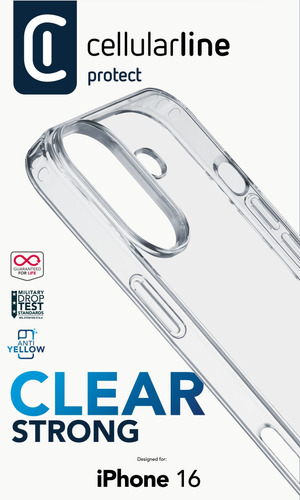 Cellularline Clear Strong Case Backcover Apple iPhone 16 Transparant Inductieve lading – Foto 3 van 4