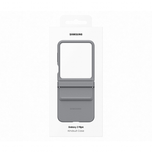 Samsung Galaxy Z Flip 6 Back Cover Kunstleer Grijs, afbeelding 5