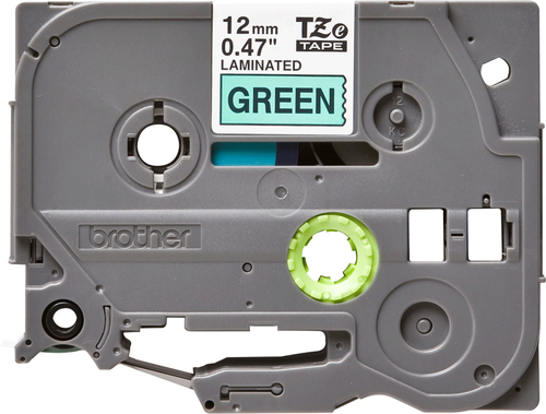 Brother P-Touch TZe Laminated Tape 12mm x 8m Black on Green TZE731 - image 2