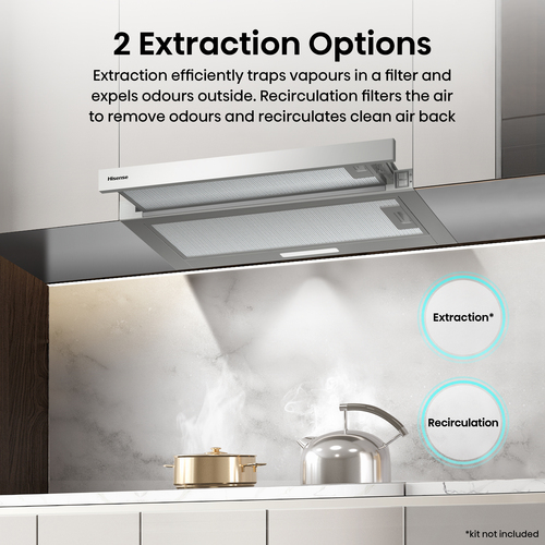 Hisense CH6T10BXUK cooker hood Semi built-in (pull out) Stainless steel 335 m³/h – image 4