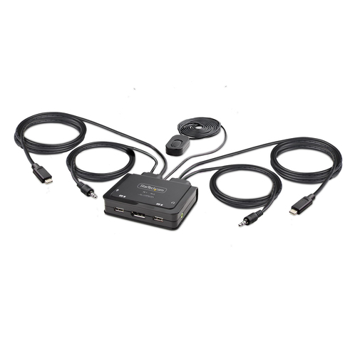 StarTech.com 2-Port USB-C Cable KVM Switch, 4K